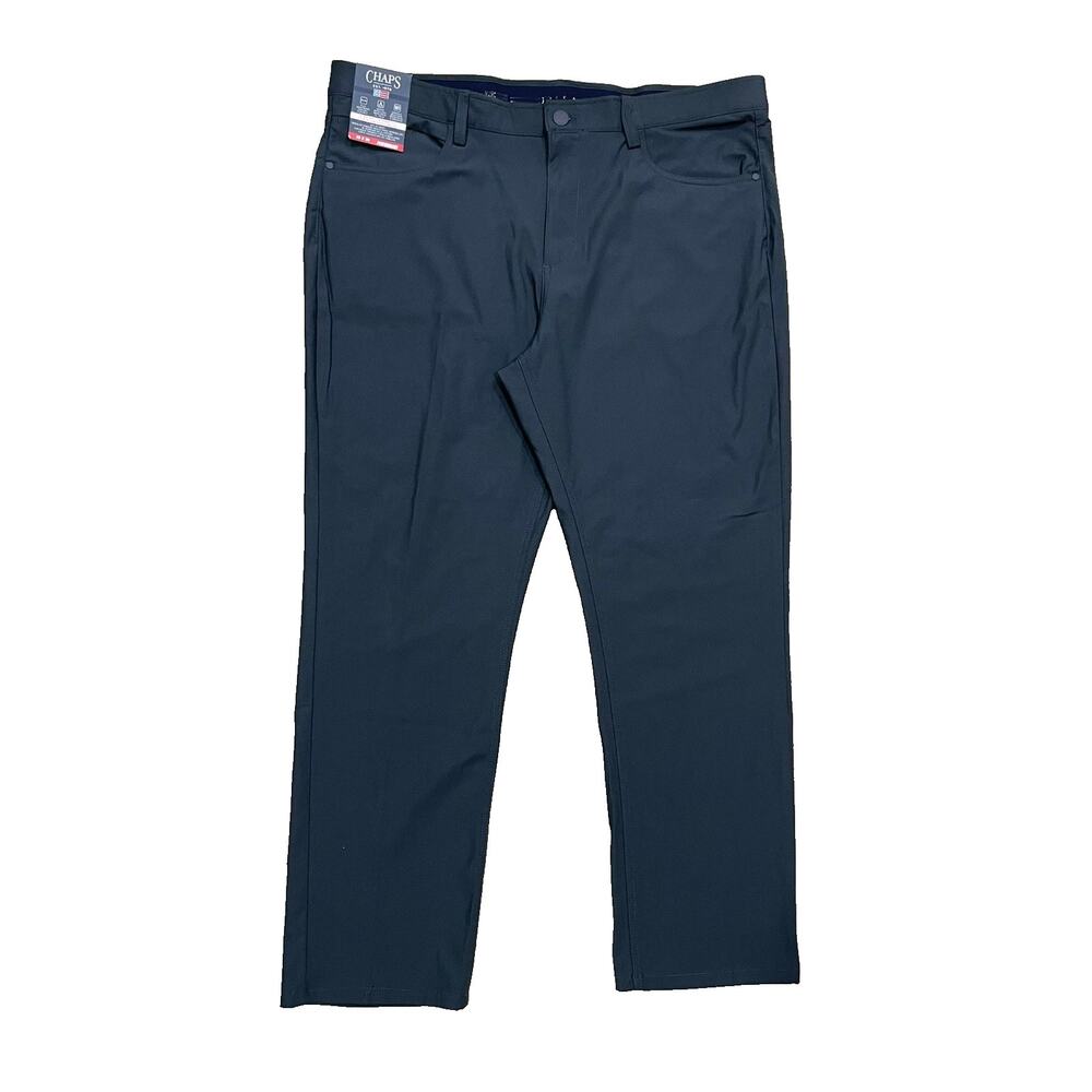 Mens Chaps Size 40X30 Straight Tapered Fit Performance Pants Charcoal Gray NWT